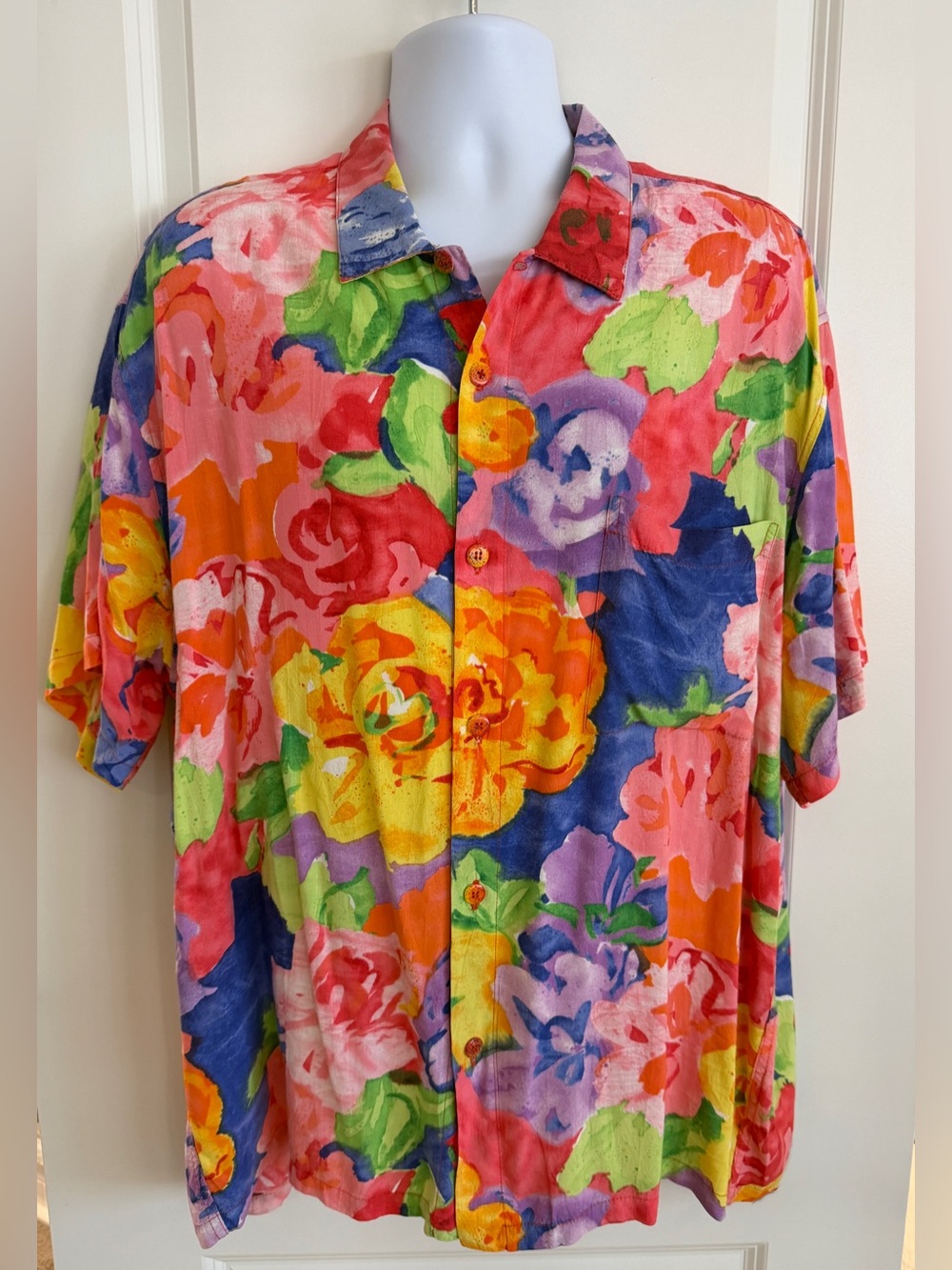 Jams World Men's Hawaiian Aloha Short-Sleeve Shirt, XL, “Splendor”, Great Cond.